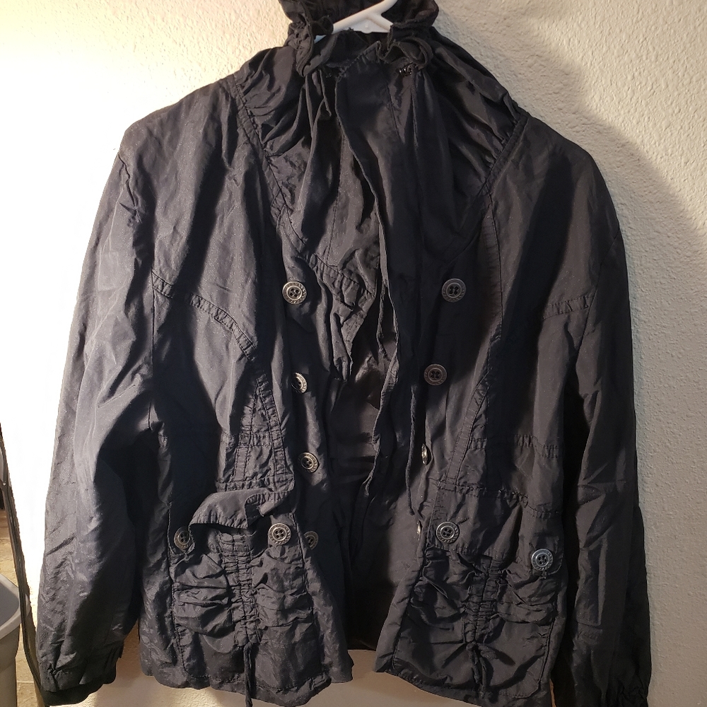 Womens zip up button up jacket